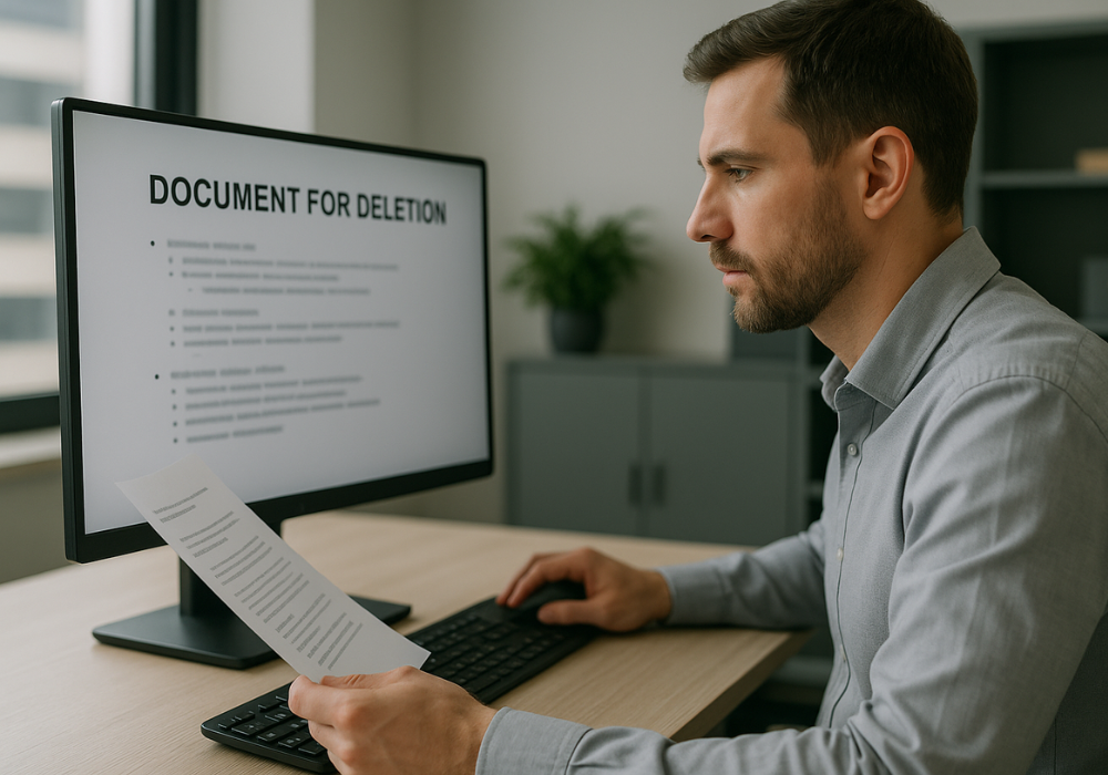 eliminación de información empresarial