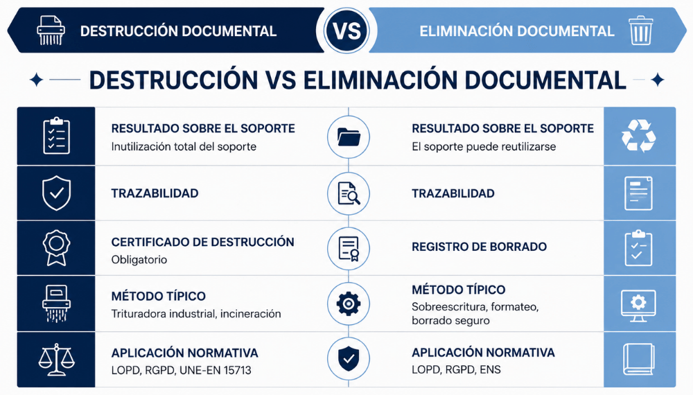 Destrucción vs eliminación de documentos 1 Destrucción vs eliminación de documentos 1