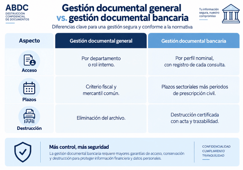 Diferencia entre gestión documental general y la específica para bancos Diferencia entre gestión documental general y la específica para bancos